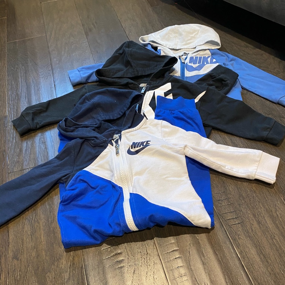 3 one piece Nike hooded zip up